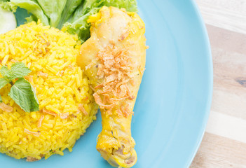 Halal food, Chicken Biryani with green chutney