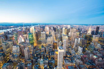 Schilderijen op glas New York City Aerial © vichie81