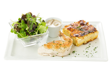 Poulet et son gratin