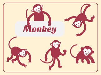 Fototapeta premium cute monkey cartoon vector illustration