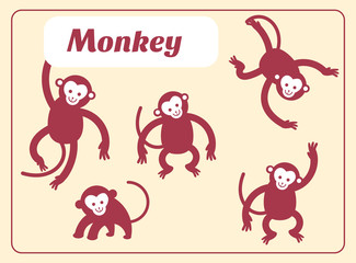 cute monkey cartoon vector illustration