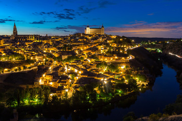 Fototapeta na wymiar Toledo at dusk Spain