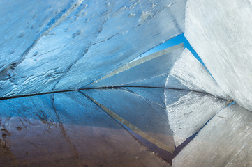 Ice kaleidoscope. the abstract background of ice structure.