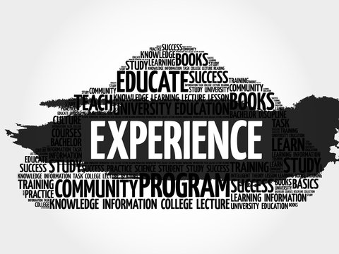 Experience word cloud, business concept