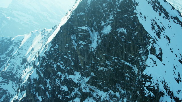 Aerial Switzerland Grindelwald Eiger summit mountain North Face