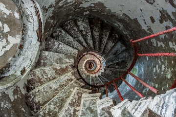 Spiral staircase on a old Lighthouse