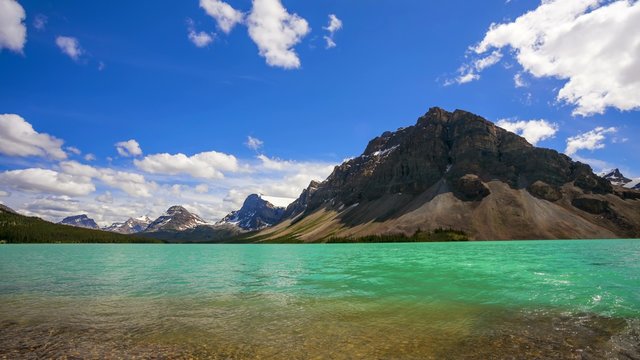 Cinemagraph Loop - Bow Lake in The Canadian Rockies, time lapse