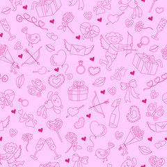 Seamless pattern for Valentine's day