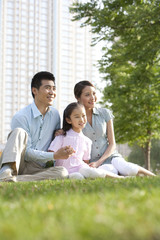 Family relaxing in the park