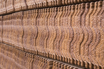 row of brown carved roofing texture and background