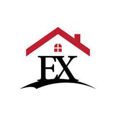 innitial letter logo with roof and window