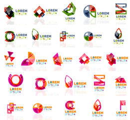 Collection of colorful abstract origami logos