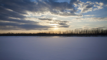 Sky and snow-covered landscape