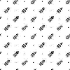 Seamless pattern with pineapple icon - 99398785