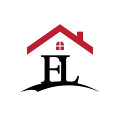 innitial letter logo with roof and window