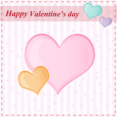 Happy Valentine day with pink heart vector background
