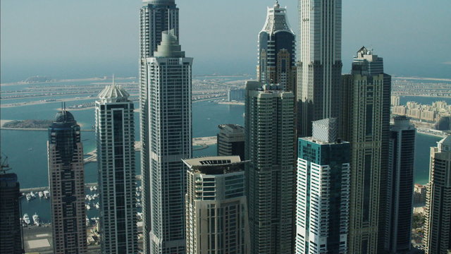 Aerial Skyscrapers Dubai Palm Jumeirah Island Apartment UAE 