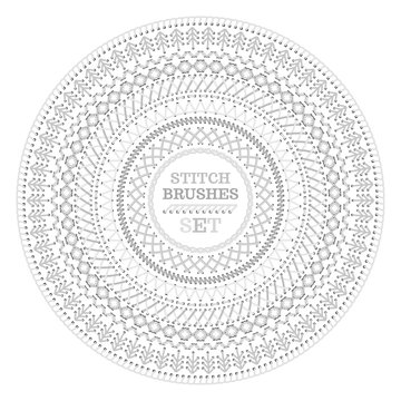 Vector set of white high detailed seams.