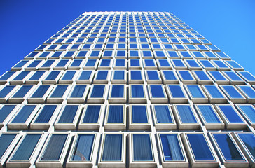 Bottom view of a skyscraper in philadelphia
