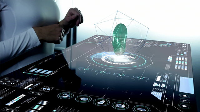 motion graphics healthcare medical science touchscreen hands kidney 3D rotation