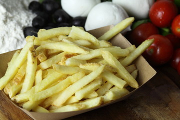 French fries. Patatine fritte