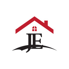 initial letter logo with roof and window