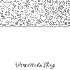Doodle style valentine's day card design