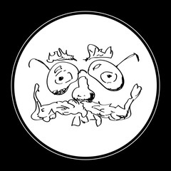 Simple doodle of a funny face