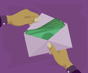 Open an envelope containing money
