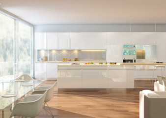 3D rendering of a living room