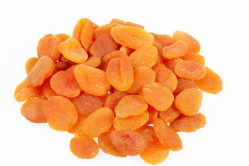 dried fruits of apricot isolated on white background