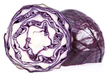 red cabbage isolated on white background