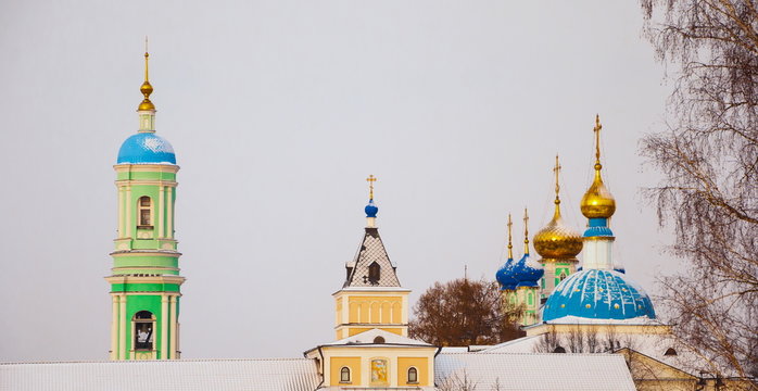 Domes and crosses of Vvedensky Monastery - Optina