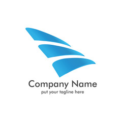 Abstract E Flight Triangle Icon logo