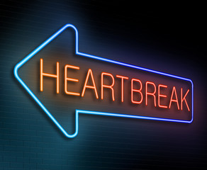 Heartbreak sign concept.