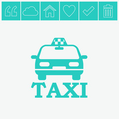 Taxi car vector icon.