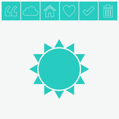Sun vector icon. Weather symbol.