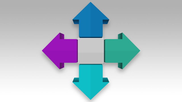 Four result arrow box for presentation. powerpoint template(included alpha)