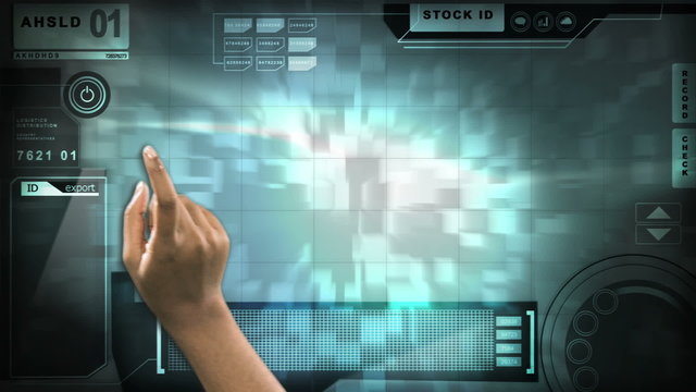 business stock motion graphics touch screen trading finance technology hands map
