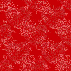 Red rose seamless pattern