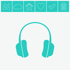 Headphones - vector icon.