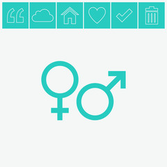 Male and female sex symbol.