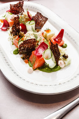 salmon with vegetables