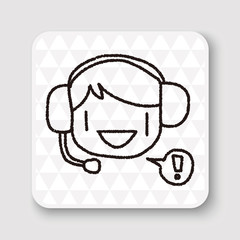 Customer service doodle drawing
