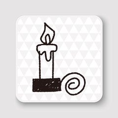 Obraz premium Christmas candle doodle drawing