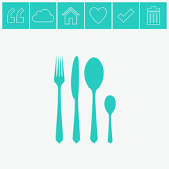Fork spoon knife icon.