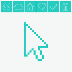 Pixel arrow cursor. Vector icon.
