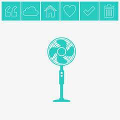 Vector fan icon. Air conditioner.