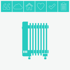 Electric heater vector icon.