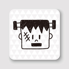 halloween monster doodle drawing